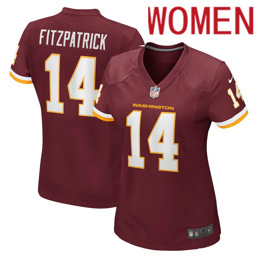 Women Washington Redskins #14 Ryan Fitzpatrick Nike Burgundy Game Player NFL Jersey